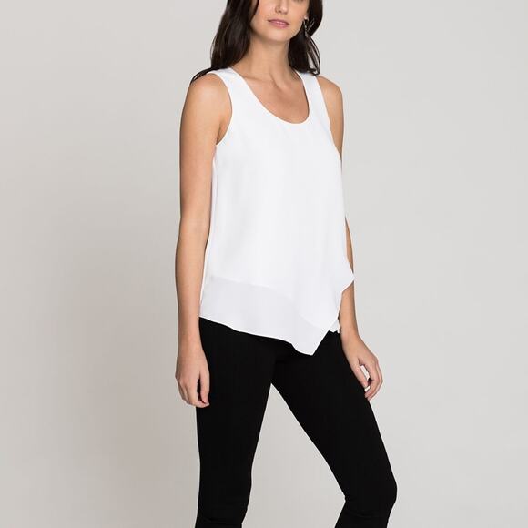 NIC + ZOE Promenade Sleeveless Blouse in white Size Petite Small - Picture 1 of 8